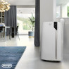 De'Longhi Pinguino PAC EX93 Climatiseur mobile, avec tuyau d'échappement, 60 dB(A), technologie Whisper - Très silencieux, pour 