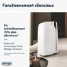 De'Longhi Pinguino PAC EX93 Climatiseur mobile, avec tuyau d'échappement, 60 dB(A), technologie Whisper - Très silencieux, pour 