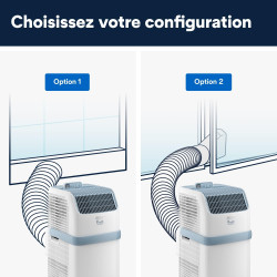 De'Longhi Pinguino Compact ES72 YOUNG, Modèle 2022, Climatiseur Mobile Silencieux, 8.300 BTU/h, 2,1 kW, 60m3, Gaz R290, Fonction