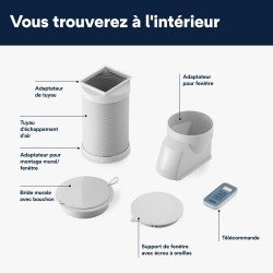 De'Longhi Pinguino Compact ES72 YOUNG, Modèle 2022, Climatiseur Mobile Silencieux, 8.300 BTU/h, 2,1 kW, 60m3, Gaz R290, Fonction