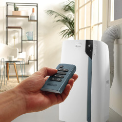 De'Longhi Pinguino PAC EX105 Climatiseur mobile avec technologie EcoRealFeel 10 000 BTU/h, pour pièces jusqu'à 100 m³, fonction 