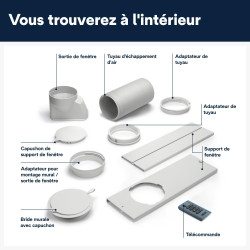 De'Longhi Pinguino PAC EX105 Climatiseur mobile avec technologie EcoRealFeel 10 000 BTU/h, pour pièces jusqu'à 100 m³, fonction 