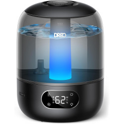 Dreo 3L Humidificateur Bébé Silencieux 26dB avec Capteur d’Humidité, Brume Fraîche Ultrasonique, Buse 360°, 30H Autonomie, Diffu