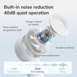 JISULIFE Mini Ventilateur Turbo Portable [16H Max] Personnel Rechargeable USB 4000mAh, Petit Ventilateur de Poche à Piles avec 5