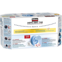 Rubson – AERO 360° Recharges en tabs parfum lavande relaxante, recharges pour absorbeur d'humidité, ultra absorbantes et anti od