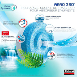 Rubson – AERO 360° Recharges en tabs parfum lavande relaxante, recharges pour absorbeur d'humidité, ultra absorbantes et anti od