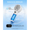 Ventilateur Portable à Main - 3000mAh Mini Ventilateur de Table USB,1-120 Vitesses,Jusqu'à 7h,Petit Ventilateurs Rechargeable,Éc