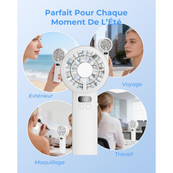 Ventilateur Portable à Main - 3000mAh Mini Ventilateur de Table USB,1-120 Vitesses,Jusqu'à 7h,Petit Ventilateurs Rechargeable,Éc