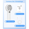 Ventilateur Portable à Main - 3000mAh Mini Ventilateur de Table USB,1-120 Vitesses,Jusqu'à 7h,Petit Ventilateurs Rechargeable,Éc