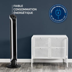 Rowenta Eole Infinite Ventilateur colonne, Rafraîchissement puissant & silencieux, Écoénergétique, Oscillation à 180°, 3 vitesse