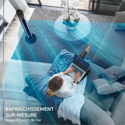 Rowenta Eole Infinite Ventilateur colonne, Rafraîchissement puissant & silencieux, Écoénergétique, Oscillation à 180°, 3 vitesse
