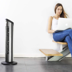 Cecotec Ventilateur de Tour Numérique avec Minuteur et Télécommande EnergySilence 890 Skyline. 50 W, 30'' (76 cm) de Hauteur, Os