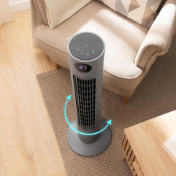Cecotec - Ventilateur de Colonne EnergySilence 800 Skyline Smart - Diamètre 91 cm, LED et Télécommande, 3 Vitesses et Minuterie 