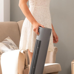 Cecotec - Ventilateur de Colonne EnergySilence 800 Skyline Smart - Diamètre 91 cm, LED et Télécommande, 3 Vitesses et Minuterie 
