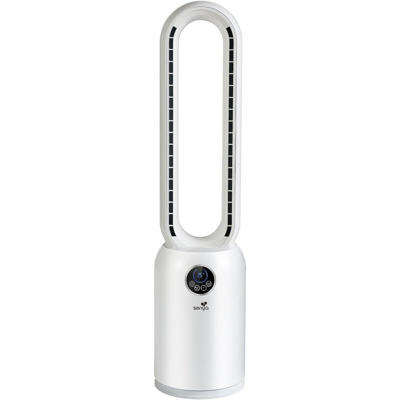 SENYA Fresh Air Ventilateur colonne silencieux 2 en 1 avec purificateur d’air HEPA - Ventilateur sur pied sans pales - Oscillati