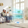 SENYA Fresh Air Ventilateur colonne silencieux 2 en 1 avec purificateur d’air HEPA - Ventilateur sur pied sans pales - Oscillati