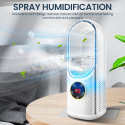 Ventilateur Tour Sans Pales,Ventilateur Silencieux sans Pale pour chambre à coucher,35 dB,6 Vitesses de Réglage,Humidification,M