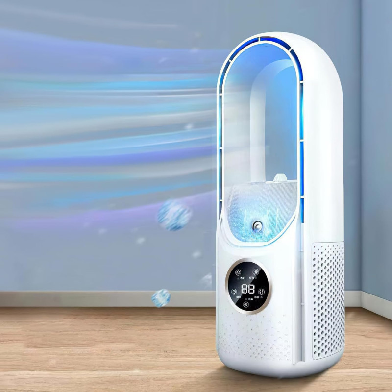 Ventilateur Tour Sans Pales,Ventilateur Silencieux sans Pale pour chambre à coucher,35 dB,6 Vitesses de Réglage,Humidification,M
