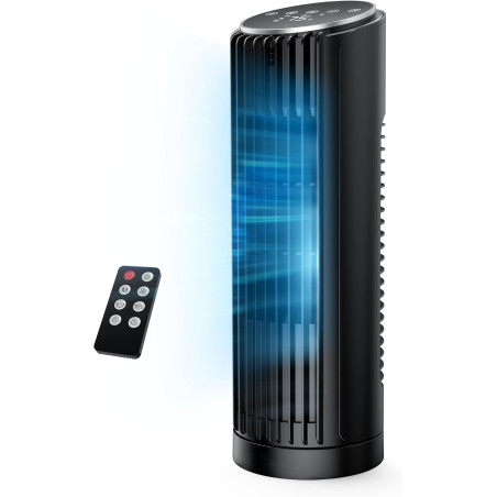 PNTCK Ventilateur colonne de Tour avec Télécommande, 33 cm Ventilateur ultra silencieux(24 dB) - 4 Modes & 4 Vitesses, Oscillati