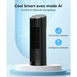 PNTCK Ventilateur colonne de Tour avec Télécommande, 33 cm Ventilateur ultra silencieux(24 dB) - 4 Modes & 4 Vitesses, Oscillati