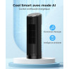 PNTCK Ventilateur colonne de Tour avec Télécommande, 33 cm Ventilateur ultra silencieux(24 dB) - 4 Modes & 4 Vitesses, Oscillati