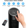 PNTCK Ventilateur colonne de Tour avec Télécommande, 33 cm Ventilateur ultra silencieux(24 dB) - 4 Modes & 4 Vitesses, Oscillati