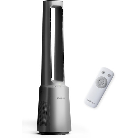 Modèle tour sans lame Pro Breeze OmniAir – Silencieux avec télécommande, filtre HEPA, écran LED, 10 niveaux – Purificateur d'air