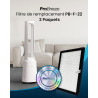 Pro Breeze® Filtre HEPA13 de rechange pour ventilateur à tour sans lame avec purificateur d'air (PB-F-22FW) - Lot de 2