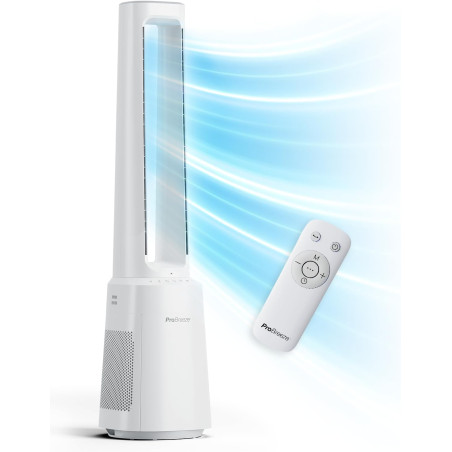 Pro Breeze OmniAir Ventilateur Colonne Purificateur d'Air, Ventilateur Sans Pale 105cm Silencieux, Tour avec Filtre HEPA, Téléco