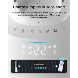 Pro Breeze OmniAir Ventilateur Colonne Purificateur d'Air, Ventilateur Sans Pale 105cm Silencieux, Tour avec Filtre HEPA, Téléco