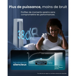 Pro Breeze OmniAir Ventilateur Colonne Purificateur d'Air, Ventilateur Sans Pale 105cm Silencieux, Tour avec Filtre HEPA, Téléco