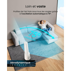Pro Breeze OmniAir Ventilateur Colonne Purificateur d'Air, Ventilateur Sans Pale 105cm Silencieux, Tour avec Filtre HEPA, Téléco