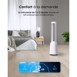 Pro Breeze OmniAir Ventilateur Colonne Purificateur d'Air, Ventilateur Sans Pale 105cm Silencieux, Tour avec Filtre HEPA, Téléco