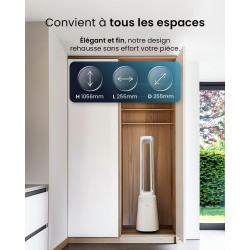 Pro Breeze OmniAir Ventilateur Colonne Purificateur d'Air, Ventilateur Sans Pale 105cm Silencieux, Tour avec Filtre HEPA, Téléco