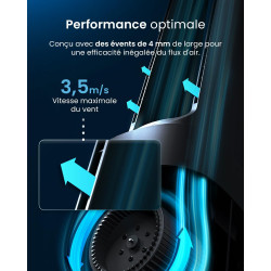 Pro Breeze Ventilateur sans rotor 105 cm purificateur d'air oscillant 75° télécommande filtre HEPA 13 écran LED 10 vitesses très
