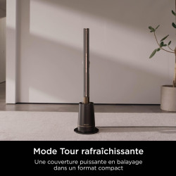 Shark TurboBlade Ventilateur colonne sans pale, Rafraîchissement multidirectionnel à haute vitesse jusqu’à 20 mètres, Discret, 1