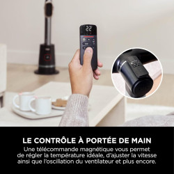 Shark TurboBlade Cool + Heat 2-en-1 Chauffage et ventilateur colonne sans pale, Telecomande, Multidirectionnel jusqu’à 20 mètres