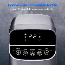 MEDION colonne ventilateur MD10809, ventilateur tour avec 5 vitesses et mode sommeil silencieux, colonne d'air avec télécommande