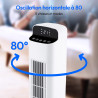MEDION P15 TF Ventilateur Colonne avec Télécommande (5 Vitesses, Mode Nuit Silencieux, 45 W Puissance, Oscillation Horizontale A