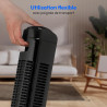 MEDION E11 TF Ventilateur colonne avec télécommande (3 vitesses, mode sommeil silencieux, 45 W, oscillation horizontale 60°, min