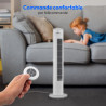MEDION E11 TF Ventilateur colonne avec télécommande (3 vitesses, mode sommeil silencieux, 45 W, oscillation horizontale 60°, min
