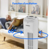 MEDION E11 TF Ventilateur colonne avec télécommande (3 vitesses, mode sommeil silencieux, 45 W, oscillation horizontale 60°, min