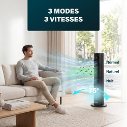 Princess rafraîchisseur d'air - Refroidissement de l'air par évaporation - Climatiseur sans évacuation - 3 modes, 3 vitesses - C