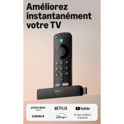 Amazon Fire TV Stick HD (nouvelle génération) : TV gratuite et en direct, télécommande vocale Alexa, alimentation via votre TV, 