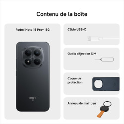 Xiaomi rougemi note 15 pro+ 5g, smartphone 8+256 go, batterie massive de 6500 mah, ip66/ip68, nouvel appareil photo 200 mp, écra
