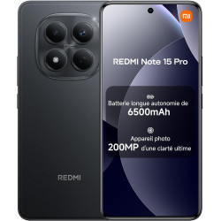 Xiaomi rougemi note 15 pro, smartphone 12+512go, batterie longue autonomie 6500mah, appareil photo 200 mpx, résistance à l'eau i