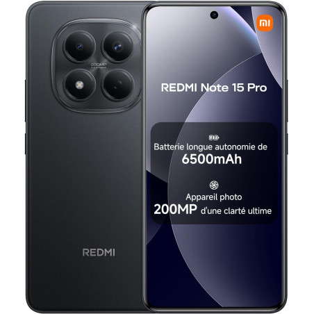 Xiaomi rougemi note 15 pro, smartphone 12+512go, batterie longue autonomie 6500mah, appareil photo 200 mpx, résistance à l'eau i