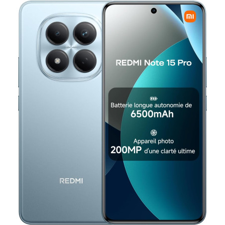 Xiaomi rougemi note 15 pro, smartphone 12+512go, batterie longue autonomie 6500mah, appareil photo 200 mpx, résistance à l'eau i