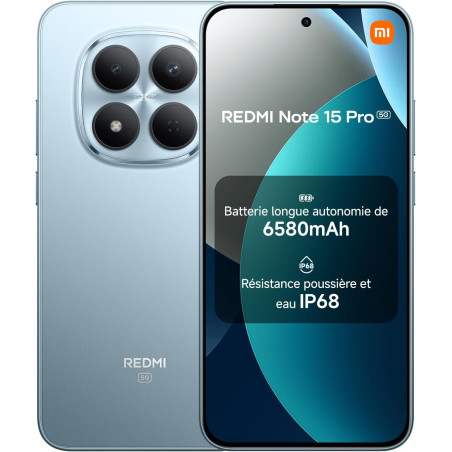 Xiaomi rougemi note 15 pro 5g, smartphone 8+256 go, batterie massive de 6580 mah, ip66/ip68, nouvel appareil photo 200 mp, écran