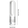 Ventilateur tour sans rotor avec purificateur d'air, 45,7 cm, silencieux, avec télécommande, 8 vitesses, oscillation à 80°, minu